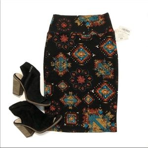 NWT Lularoe Cassie Pencil Skirt size XS Aztec Boho print